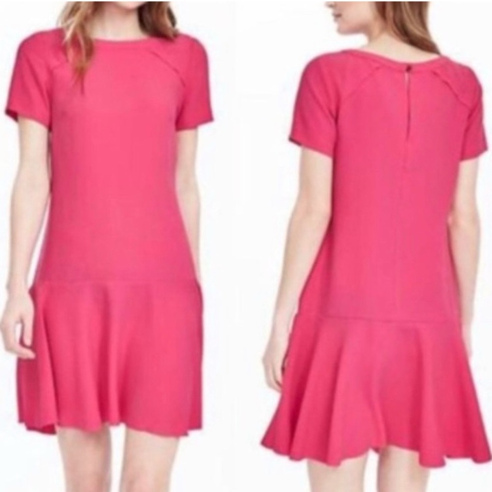 Banana Republic Hot Pink dress with flounce bottom sz 2